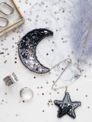 Brooch Embroidery Kit Decoration Moon