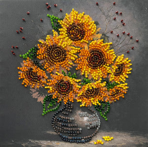 Bead Embroidery Kit Mini Bead embroidery kit Homely sunflowers