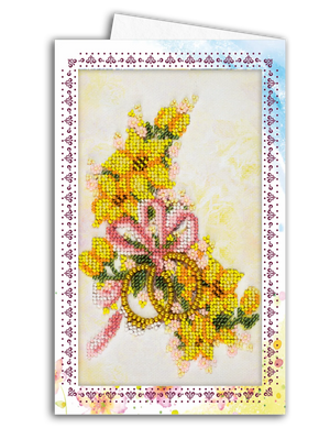 Postcards Bead Embroidery Kit Postcard-envelope for microbead embroidery Wedding flowers