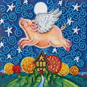 Bead Embroidery Kit Mini Bead embroidery kit Flying pig