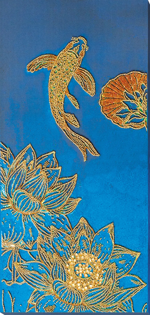 Bead Embroidery Kit Main Bead Embroidery Kit Koi blue
