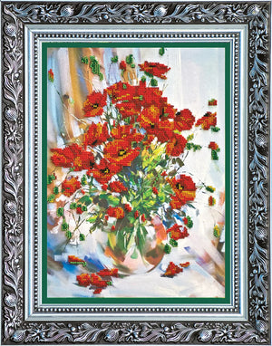 Bead Embroidery Kit Main Bead Embroidery Kit Poppies