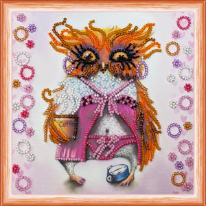 Bead Embroidery Kit Mini Bead embroidery kit Owl and coffee