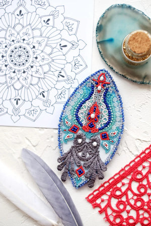 Brooch Embroidery Kit Decoration Eastern motive
