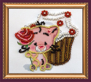 Magnets Bead Embroidery Kit Magnets Bead embroidery kit Cupcake and a rose