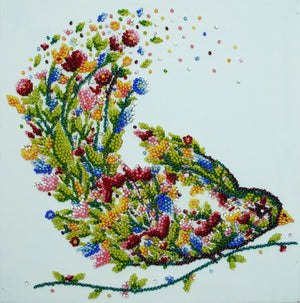 Bead Embroidery Kit Mid-sized bead embroidery kit A singing bird