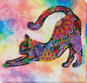 Bead Embroidery Kit Mid-sized bead embroidery kit Playful kitten