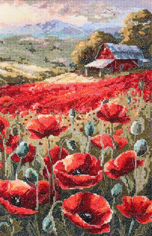Cross Stitch Kit Cross-stitch kits Poppies at sunset (Landscape)