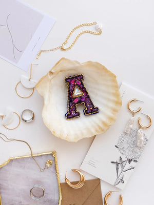 Brooch Embroidery Kit Decoration Letter "A"