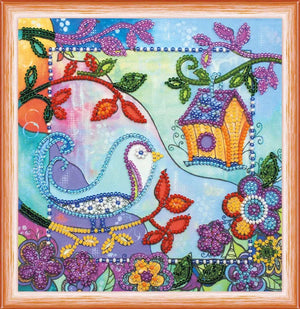 Bead Embroidery Kit Mini Bead embroidery kit Spring for birds