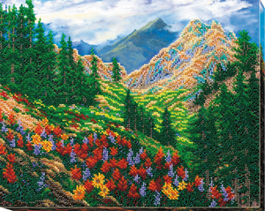 Bead Embroidery Kit Main Bead Embroidery Kit Mountain landscape