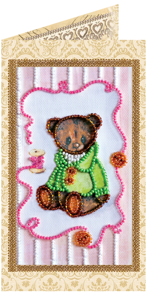 Postcards Bead Embroidery Kit Postcard bead embroidery kits Teddy bear - 6