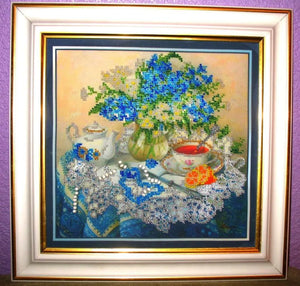 Bead Embroidery Kit Main Bead Embroidery Kit Forget-me-nots