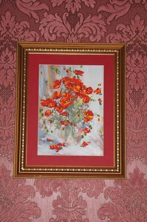 Bead Embroidery Kit Main Bead Embroidery Kit Poppies