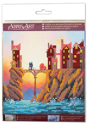Bead Embroidery Kit Mini Bead embroidery kit Hearts connection