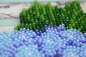 Bead Embroidery Kit Mid-sized bead embroidery kit Gentle hydrangeas