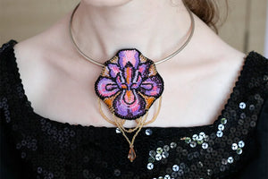 Brooch Embroidery Kit Decoration Flower-de-luce