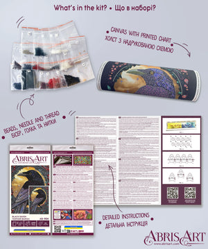 Bead Embroidery Kit Main Bead Embroidery Kit Black raven