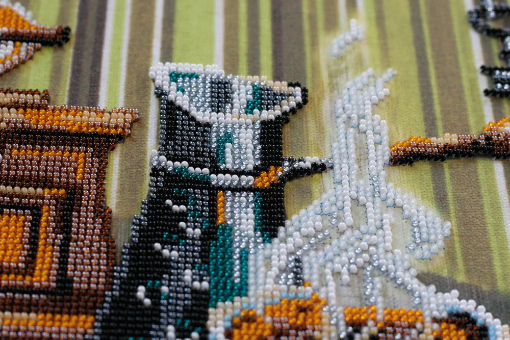 Bead Embroidery Kit Main Bead Embroidery Kit Coffee with lemon
