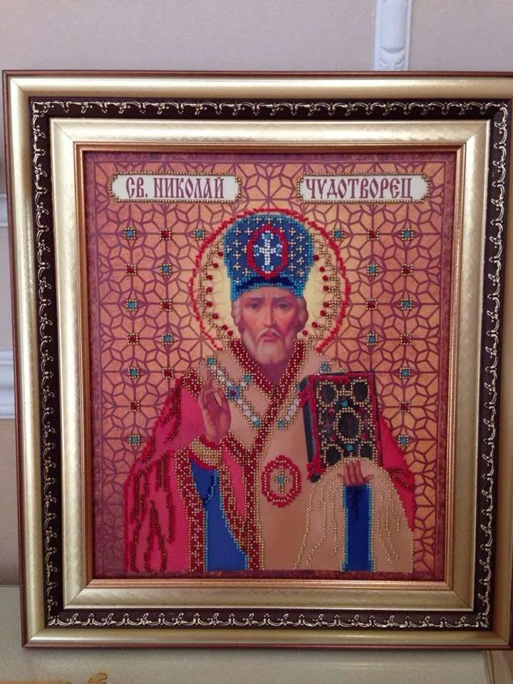 Bead Embroidery Kit Main Bead Embroidery Kit St. Nicholas the Miracle