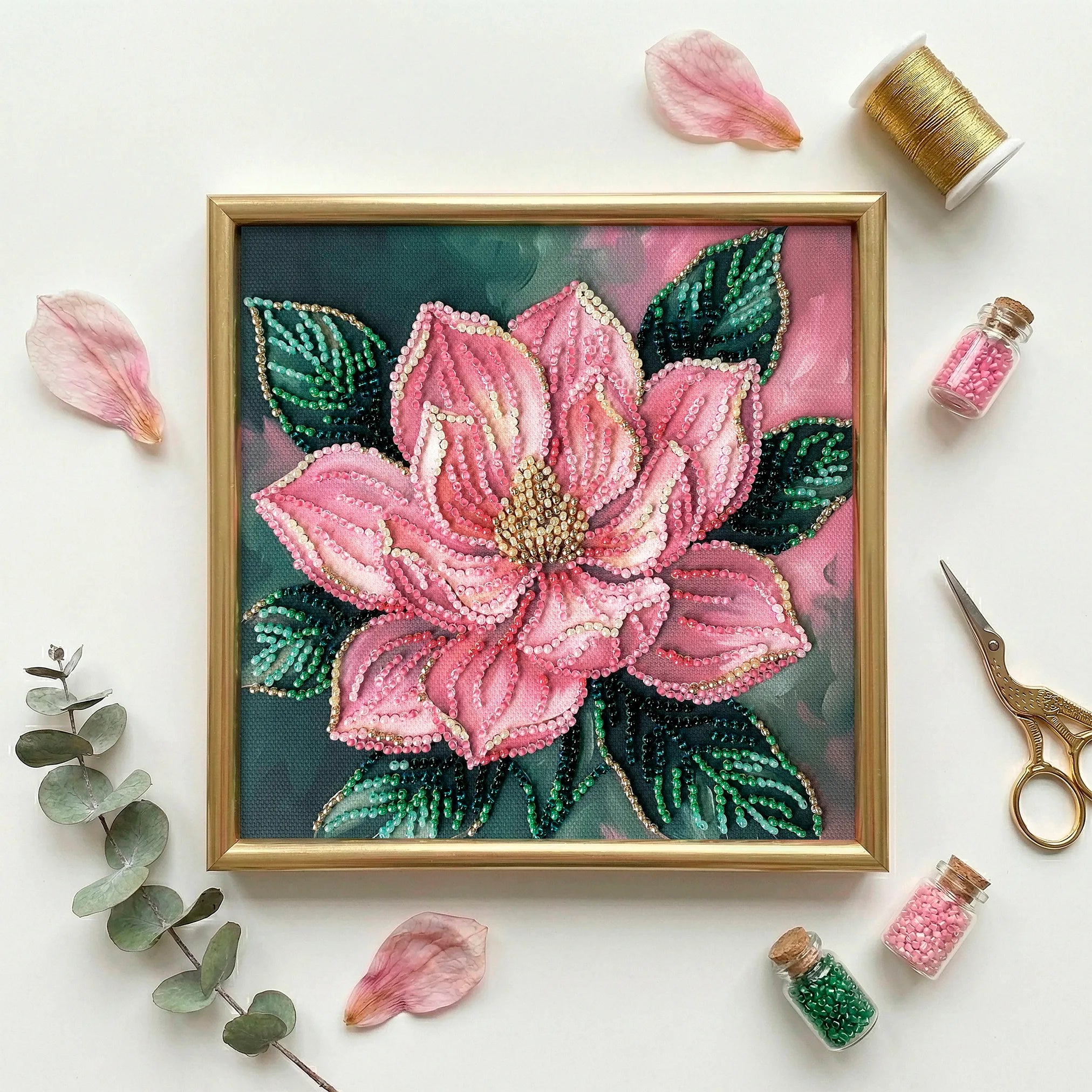 Bead Embroidery Kit Mini Bead embroidery kit Petal Kiss