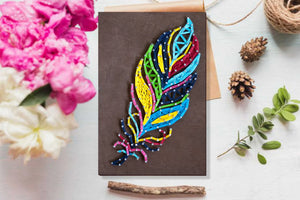 String Art Kit Creative Kit/String Art Multicolored feather