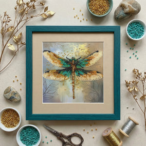 Bead Embroidery Kit Mini Bead embroidery kit Emerald wings (Animals and birds)