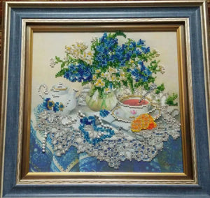 Bead Embroidery Kit Main Bead Embroidery Kit Forget-me-nots