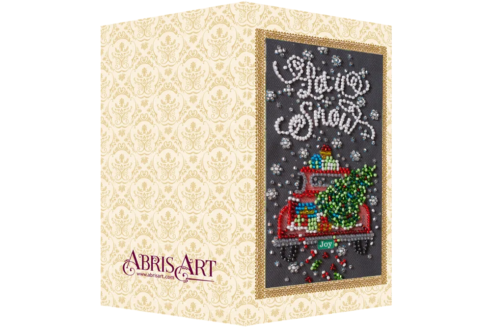 Postcards Bead Embroidery Kit Keychain cross-stitch kit Snow holiday