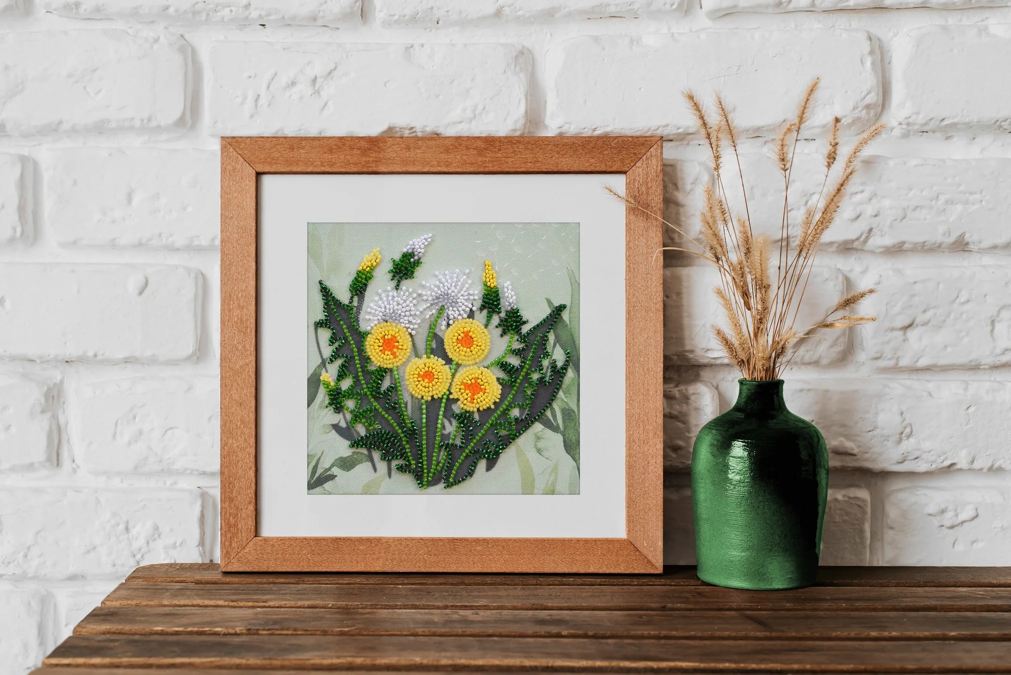Bead Embroidery Kit Mini Bead embroidery kit Favorite dandelion