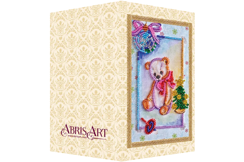 Postcards Bead Embroidery Kit Postcard bead embroidery kits Teddy bear - 3