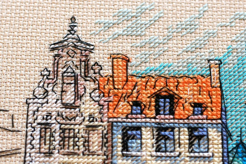 Cross Stitch Kit Cross-stitch kits Colored town-1