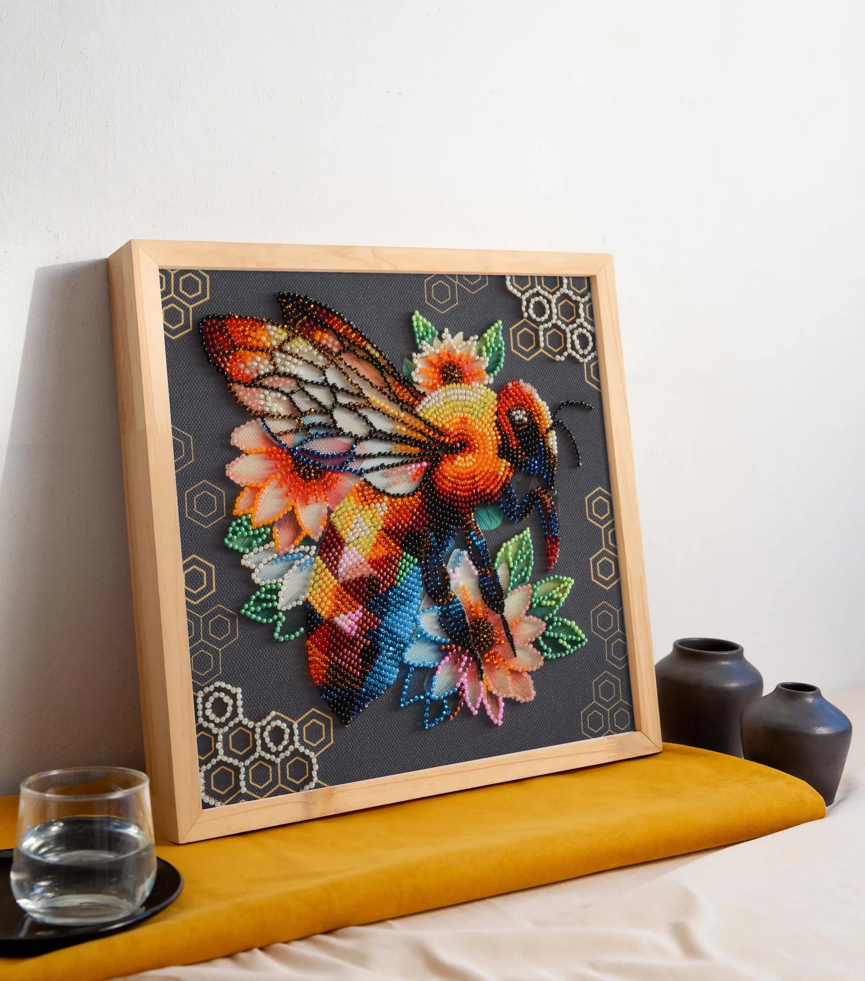 Bead Embroidery Kit Mid-sized bead embroidery kit Honey mosaic