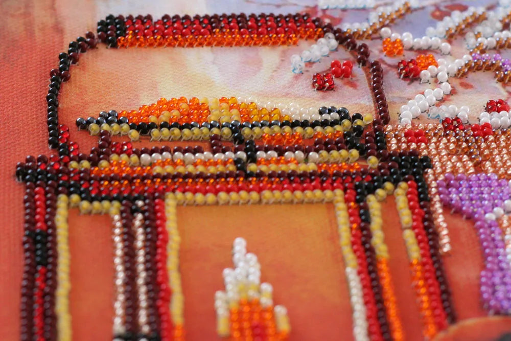Bead Embroidery Kit Mid-sized bead embroidery kit By the fire