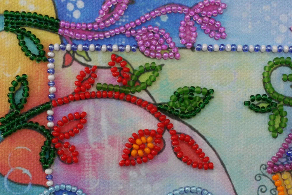 Bead Embroidery Kit Mini Bead embroidery kit Spring for birds