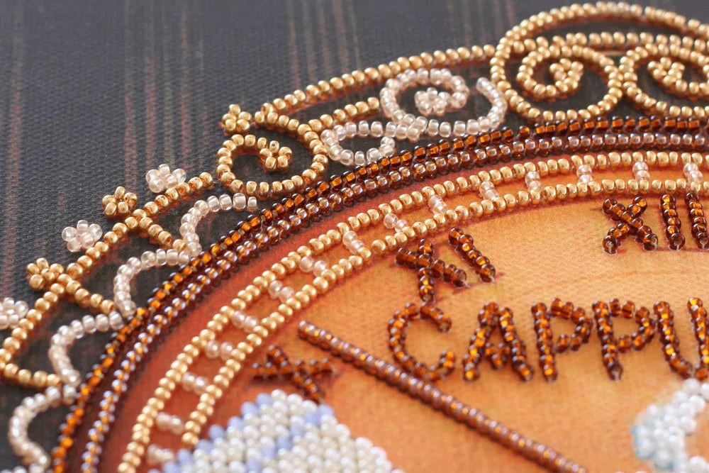 Bead Embroidery Kit Mid-sized bead embroidery kit Сoffee and chocolate