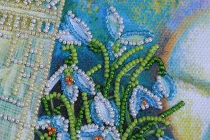 Postcards Bead Embroidery Kit Postcard-envelope for microbead embroidery Snowdrops