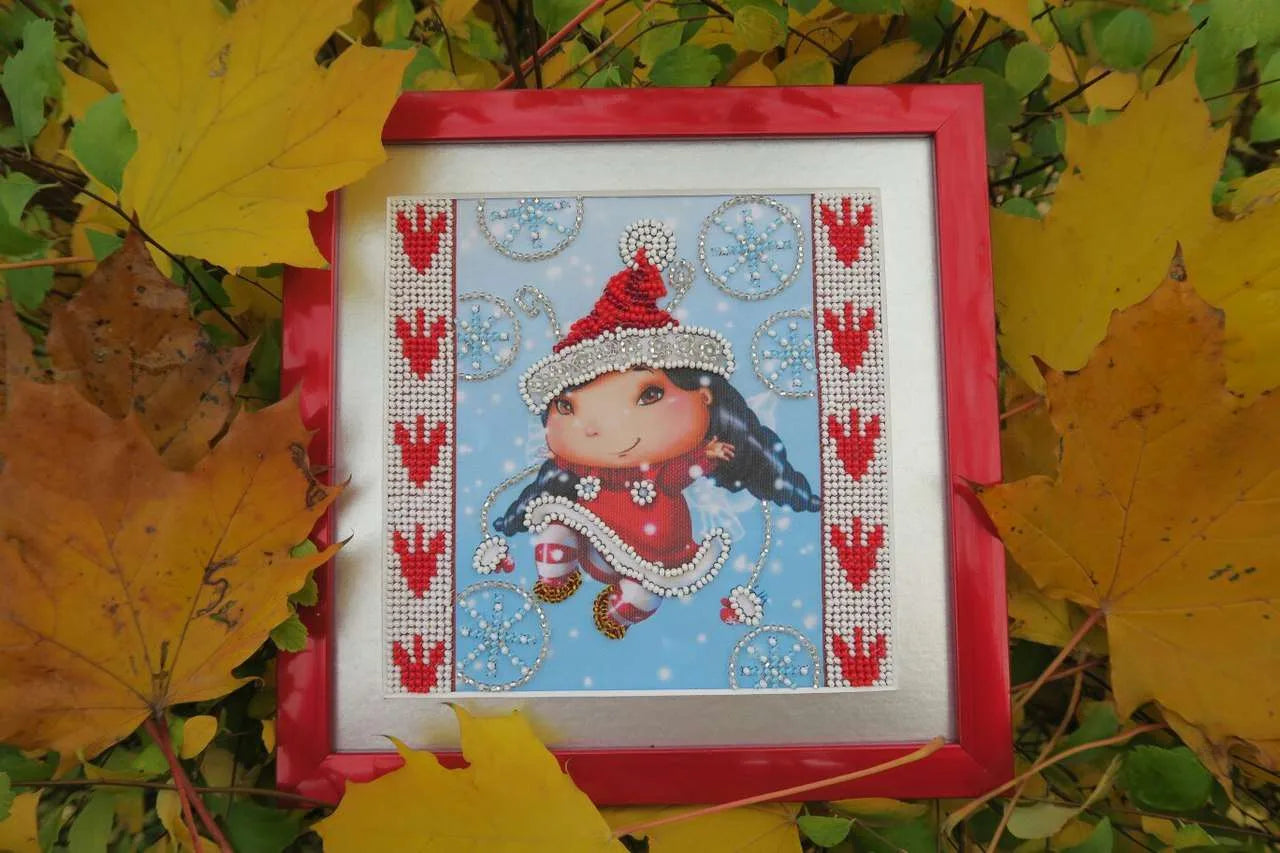 Bead Embroidery Kit Mini Bead embroidery kit Christmas Elf