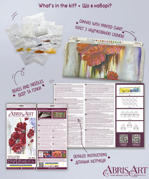 Bead Embroidery Kit Main Bead Embroidery Kit Poppy flower