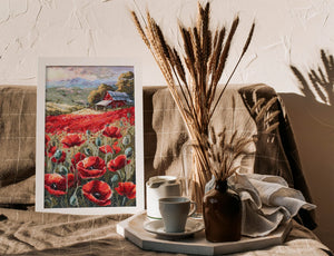 Cross Stitch Kit Cross-stitch kits Poppies at sunset (Landscape)