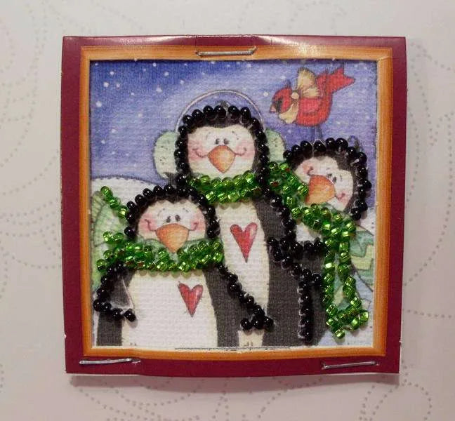 Magnets Bead Embroidery Kit Mini Magnets Bead embroidery kit Penguin family