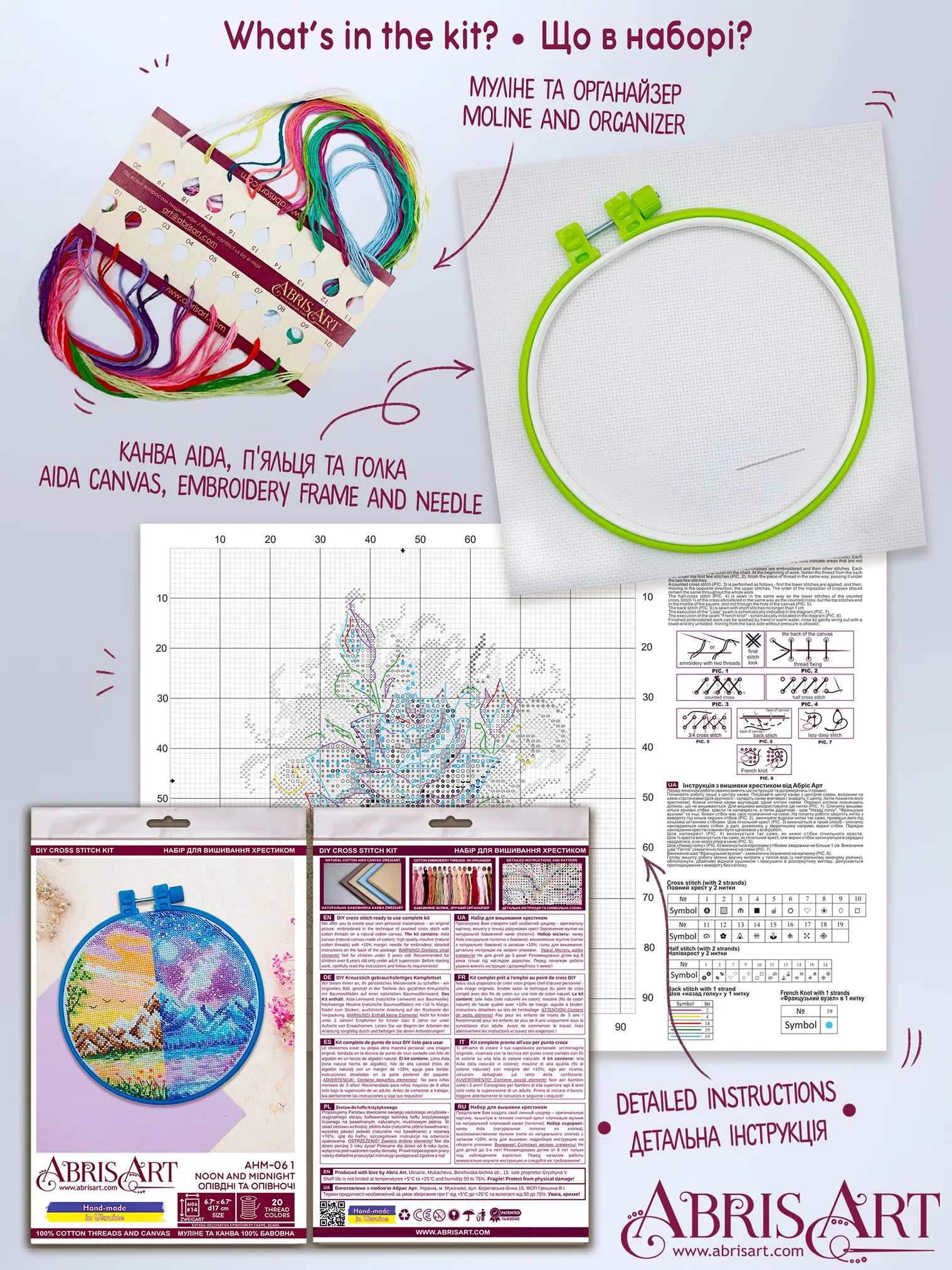 Cross Stitch Kit Cross-stitch kits Noon and midnight