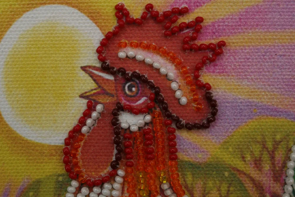 Bead Embroidery Kit Mini Bead embroidery kit Cockerel