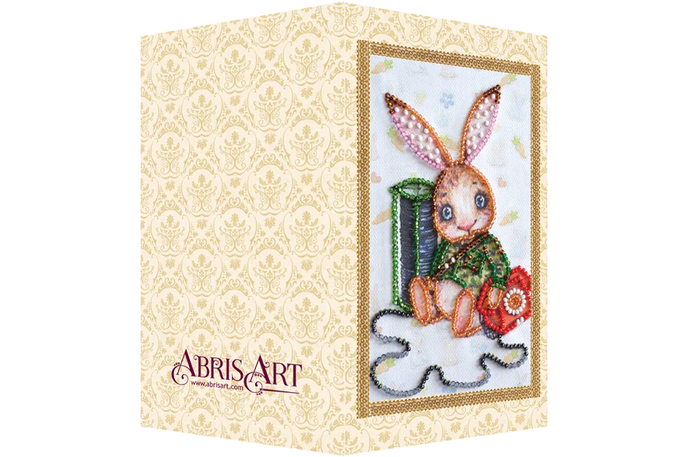 Postcards Bead Embroidery Kit Postcard bead embroidery kits Teddy hare - 1