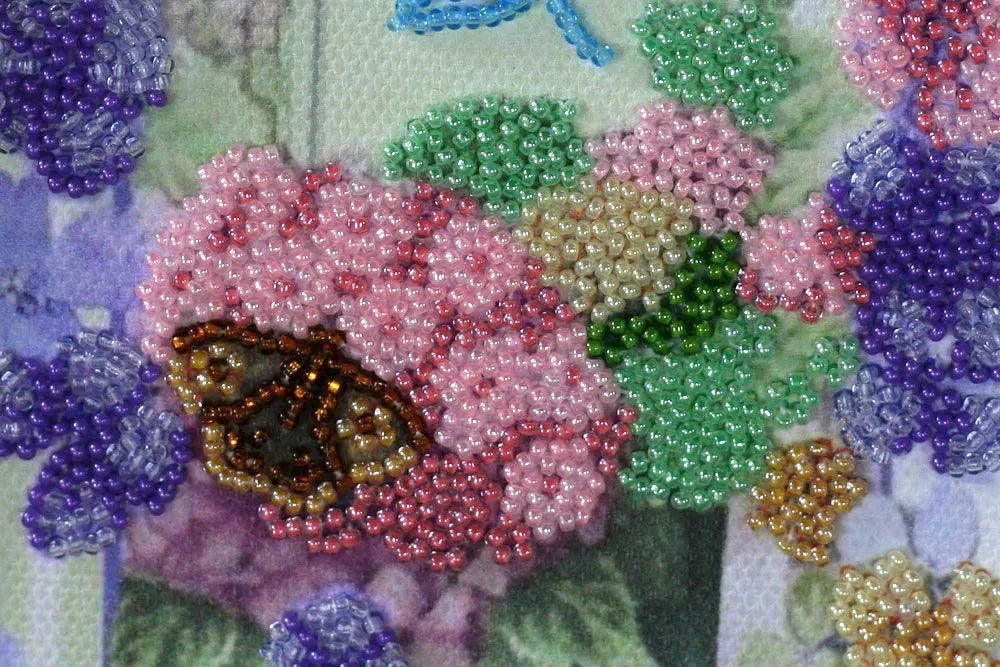Postcards Bead Embroidery Kit Postcard-envelope for microbead embroidery Dragonfly and Butterfly
