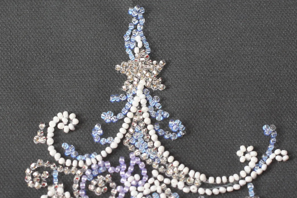 Bead Embroidery Kit Mid-sized bead embroidery kit Herringbone silver