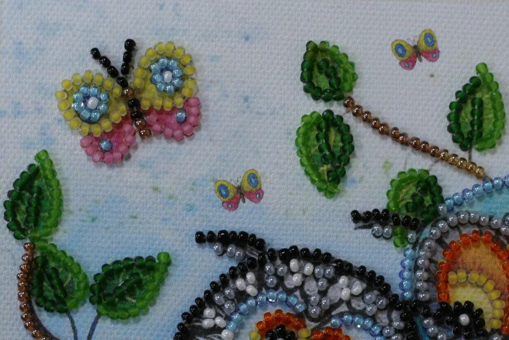 Bead Embroidery Kit Mini Bead embroidery kit Owl Duet