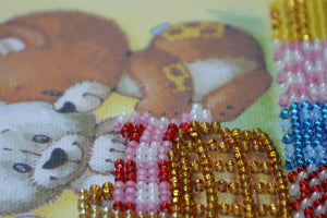 Bead Embroidery Kit Mini Bead embroidery kit Bears and basket
