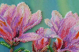 Bead Embroidery Kit Main Bead Embroidery Kit Magnolias bloom