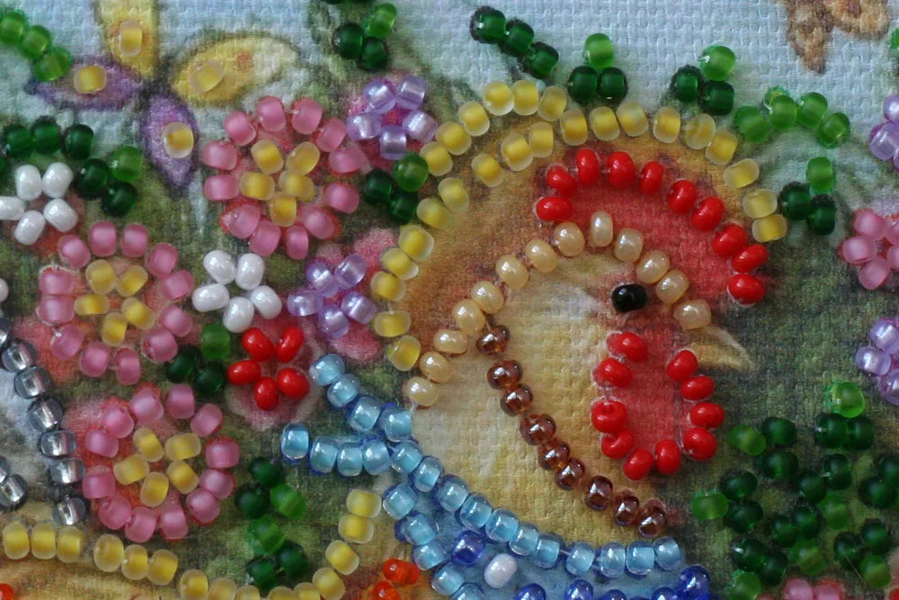 Bead Embroidery Kit Mini Bead embroidery kit Garden cockerel